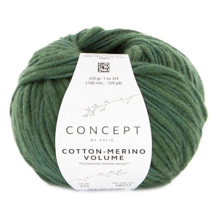 Купить пряжу Concept by Katia 🧶 Cotton-Merino Volume цвет 215 Pine Green 🧡 в Калининграде