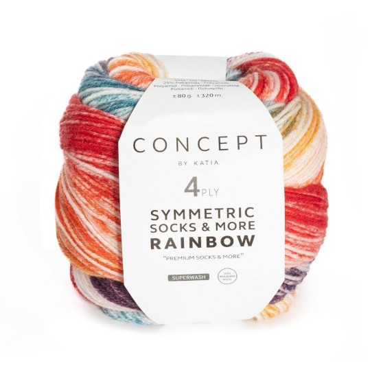 Пряжа для вязания Katia Concept Symmetric Socks & More - Rainbow (Испания)