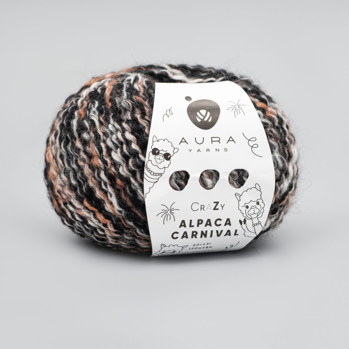 Купить пряжу Aura Yarns 🧶 Crazy Alpaca Carnival цвет 12.010 Mountain Dog 🧡 в Калининграде