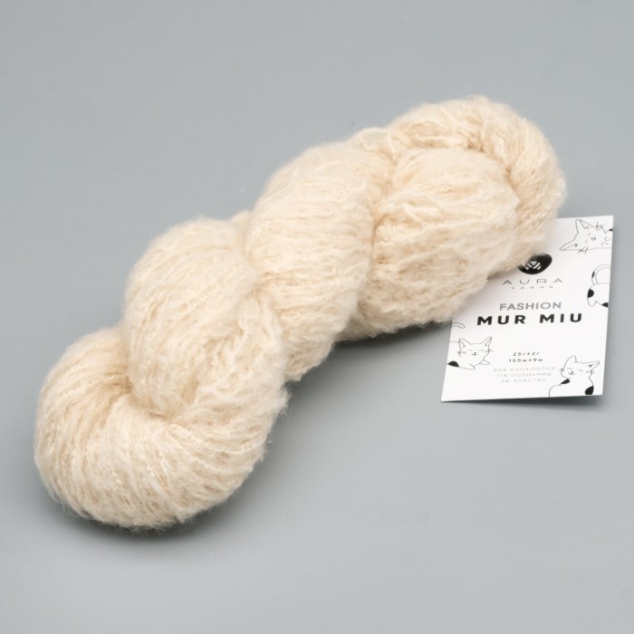 Купить пряжу Aura Yarns 🧶 Fashion Mur Miu цвет 08.002 Oatmeal 🧡 в Калининграде