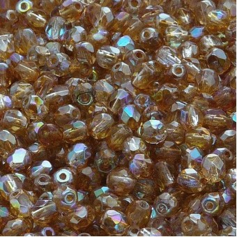 Бусины Fire Polished 4 мм цвет Crystal Brown Rainbow (#00030/98532) (Чехия)