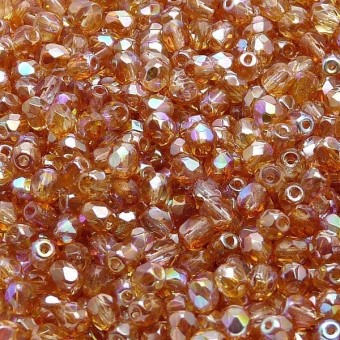 Бусины Fire Polished 4 мм цвет Crystal Orange Rainbow (#00030/98535) (Чехия)