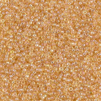 Бисер MIYUKI круглый 15/0 ROUND ROCAILLE TRANSPARENT LIGHT TOPAZ AB #251, 4 гр