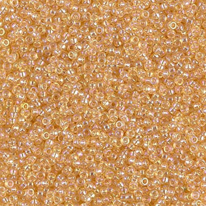 купить Бисер MIYUKI круглый 15/0 ROUND ROCAILLE TRANSPARENT LIGHT TOPAZ AB #251 в Калининграде