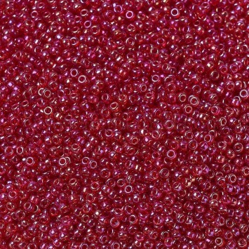 Бисер MIYUKI круглый 15/0 ROUND ROCAILLE TRANSPARENT RUBY AB #298, 4 гр