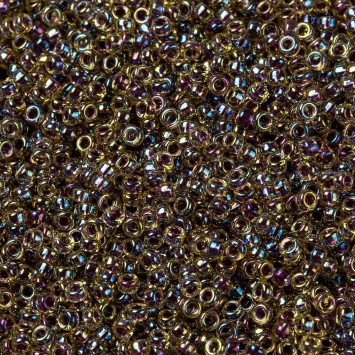 Бисер MIYUKI круглый 11/0 ROUND ROCAILLE BERRY-LINED LIGHT TOPAZ AB, #342, 10 гр