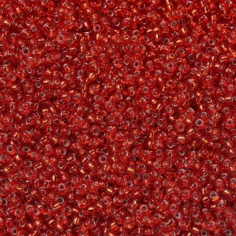 Бисер MIYUKI круглый 15/0 ROUND ROCAILLE FLAME-RED SILVER-LINED #10, 4 гр