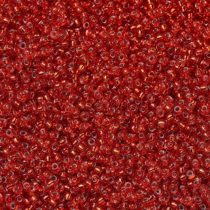 купить Бисер MIYUKI круглый 15/0 ROUND ROCAILLE FLAME-RED SILVER-LINED #10 в Калининграде