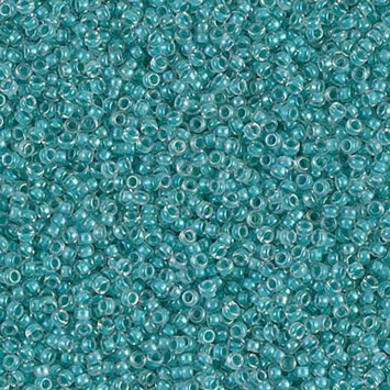 Бисер MIYUKI круглый 15/0 ROUND ROCAILLE AQUA BLUE-LINED AB #2208, 4 гр