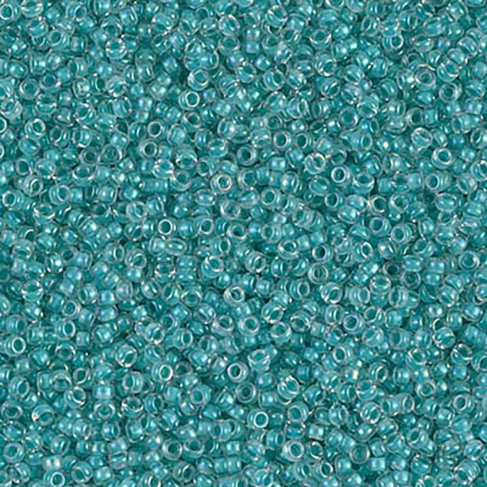 купить Бисер MIYUKI круглый 15/0 ROUND ROCAILLE AQUA BLUE-LINED AB #2208 в Калининграде
