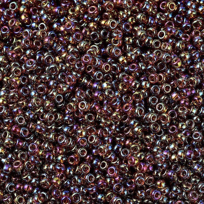 купить Бисер MIYUKI круглый 15/0 ROUND ROCAILLE TRANSPARENT TOPAZ AB #257 в Калининграде