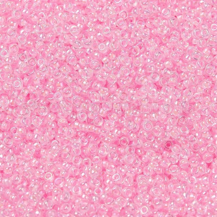 купить Бисер MIYUKI круглый 15/0 ROUND ROCAILLE LINED PALE PINK AB #272 в Калининграде