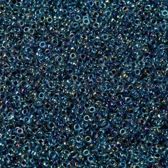 Бисер MIYUKI круглый 15/0 ROUND ROCAILLE AQUA BLUE-LINED AB #339, 4 гр
