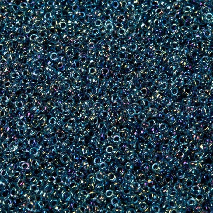 купить Бисер MIYUKI круглый 15/0 ROUND ROCAILLE AQUA BLUE-LINED AB #339 в Калининграде