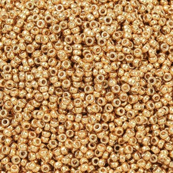 Бисер MIYUKI круглый 15/0 ROUND ROCAILLE DURACOAT GALVANIZED GOLD #4202, 4 гр