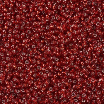 Бисер MIYUKI круглый 11/0 ROUND ROCAILLE RUBY SILVER-LINED, #11, 10 гр