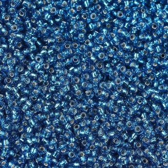 Бисер MIYUKI круглый 11/0 ROUND ROCAILLE CAPRI BLUE SILVER-LINED, #25, 10 гр
