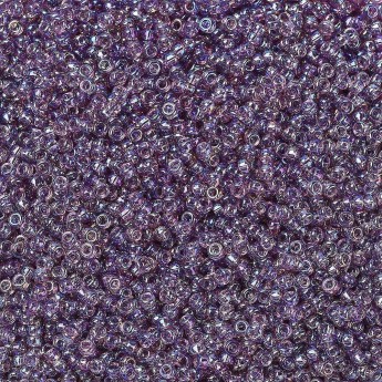 Бисер MIYUKI круглый 11/0 ROUND ROCAILLE TRANSPARENT SMOKY AMETHYST AB, #256, 10 гр
