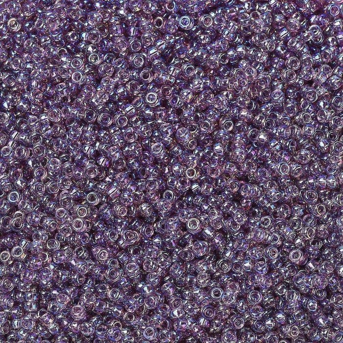 купить Бисер MIYUKI круглый 11/0 ROUND ROCAILLE TRANSPARENT SMOKY AMETHYST AB, #256 в Калининграде