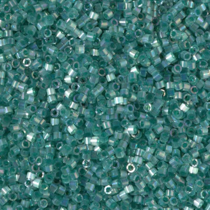 Купить Бисер MIYUKI DELICA 11/0 SILK INSIDE DYED EMERALD AB, DB1870 в Калининграде