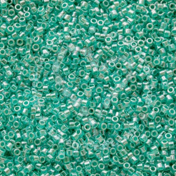 Бисер MIYUKI DELICA 11/0 LINED CRYSTAL / GREEN AQUA LUSTER, DB238, 4 гр