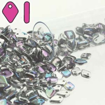Бусины BEADSMITH Dragon Scale 1,5x5 мм SILVER RAINBOW (#00030/98530), 5 гр