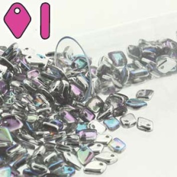 Бусины BEADSMITH Dragon Scale 1,5x5 мм SILVER RAINBOW (#00030/98530), 5 гр