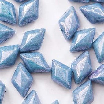 Бусины GemDuo 8x5 мм Chalk Blue Luster (#03000/14464) (Matubo, Чехия)