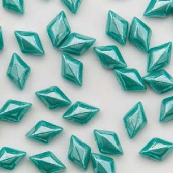 Бусины GemDuo 8x5 мм Turquoise Green Luster (#63130/14400) (Matubo, Чехия)