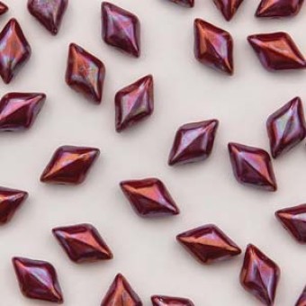 Бусины GemDuo 8x5 мм Coral Red Nebula (#93200/15001) (Matubo, Чехия)
