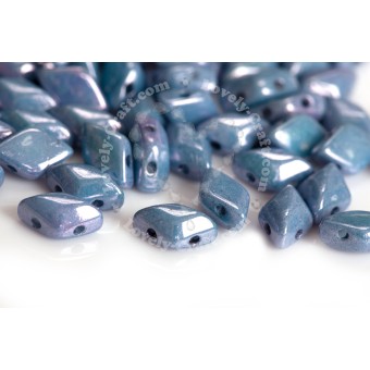 Бусины GemDuo 8x5 мм Chalk Blue Luster (#03000/14464) (Matubo, Чехия)