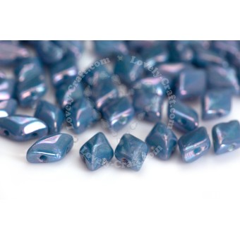 Бусины GemDuo 8x5 мм Turquoise Blue Nebula (#63030/15001) (Matubo, Чехия)