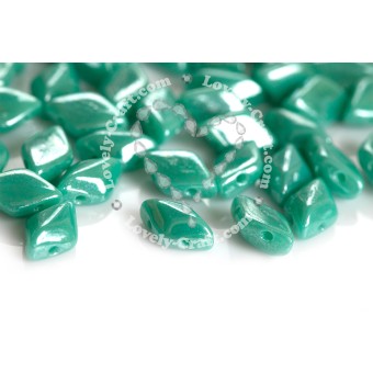 Бусины GemDuo 8x5 мм Turquoise Green Luster (#63130/14400) (Matubo, Чехия)