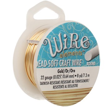 Проволока The Beadsmith® Wire™ Elements с медным посеребренным сердечником Ø0,64 мм (золотистая)