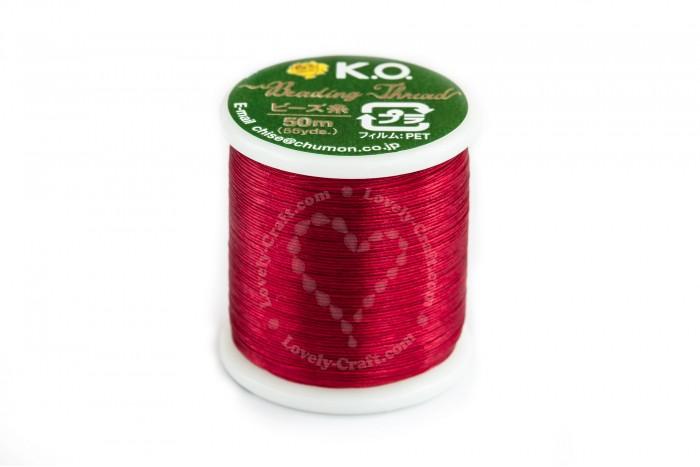 Купить нить K.O. для бисероплетения красного цвета в интернет-магазине «Любимое Творчество»