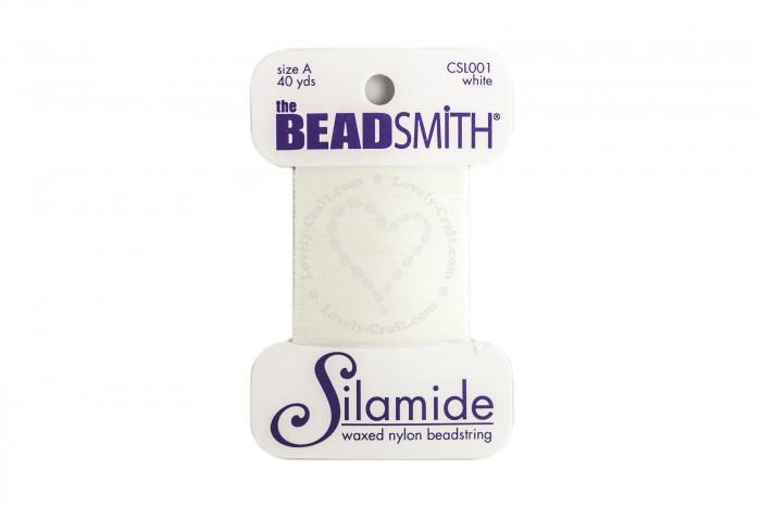 Купить нить для бисероплетения Beadsmith Silamide A белого цвета в интернет-магазине «Любимое Творчество»