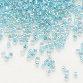 Бисер MIYUKI DELICA 11/0 LINED AQUA BLUE AB #79, 4 гр
