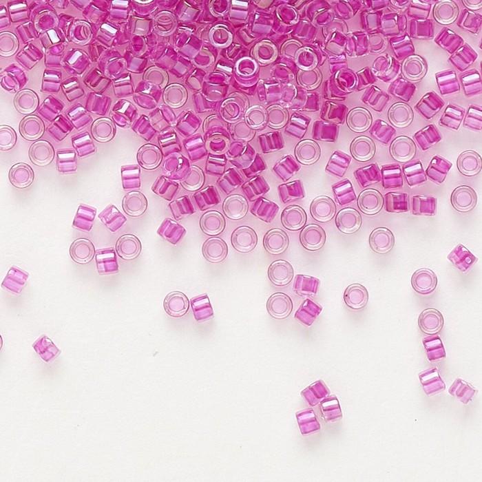 Бисер MIYUKI DELICA 11/0 LIGHT FUCHSIA AB #074, 4 гр