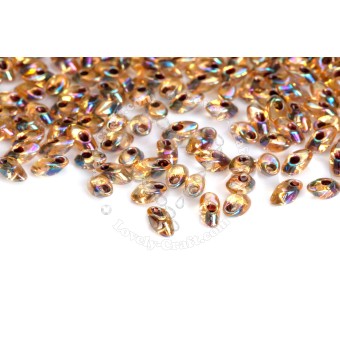 Бисер MIYUKI Long Magatama LIGHT TOPAZ GARNET-LINED AB #2161, 10 гр