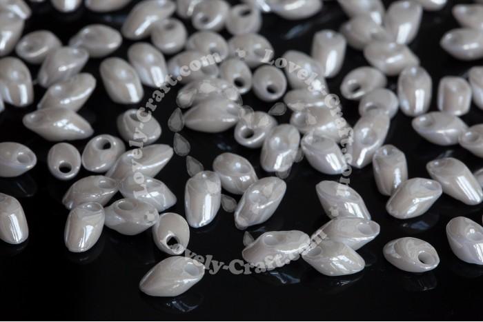 Купить бисер MIYUKI Long Magatama цвет белый жемчуг White Pearl Ceylon (#420) в интернет-магазине «Любимое Творчество»
