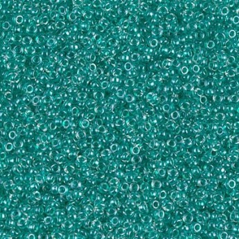 Бисер MIYUKI круглый 15/0 ROUND ROCAILLE SPARKLING TEAL-LINED CRYSTAL #1555, 4 гр