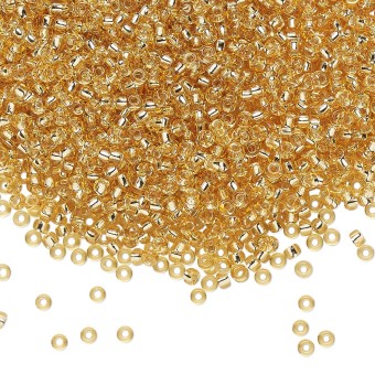 Бисер MIYUKI круглый 11/0 GOLD SILVER-LINED #3, 10 гр