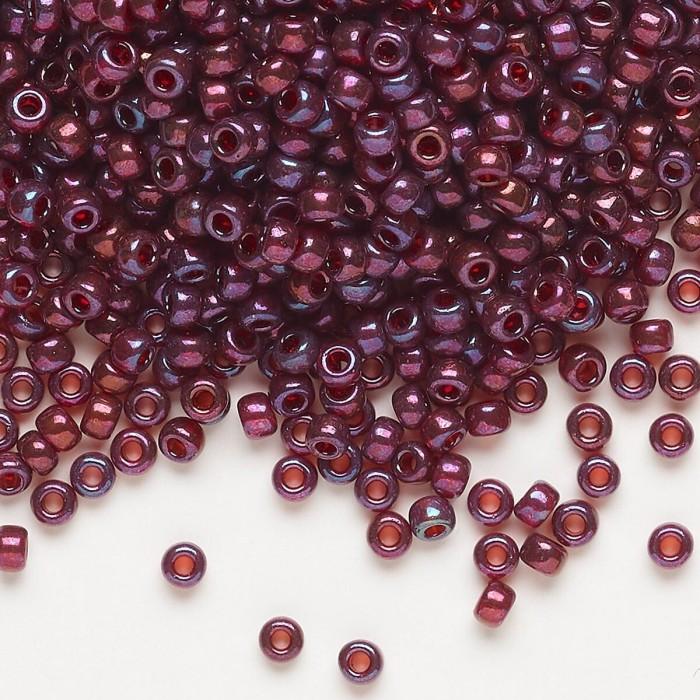 Бисер MIYUKI круглый 11/0 CRANBERRY GOLD LUSTER #313, 10 гр