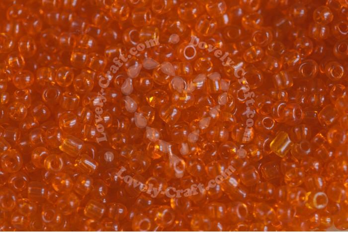 Купить китайский бисер 8/0 - 3 мм прозрачный (оранжевый неоновый) в интернет-магазине «Любимое Творчество»