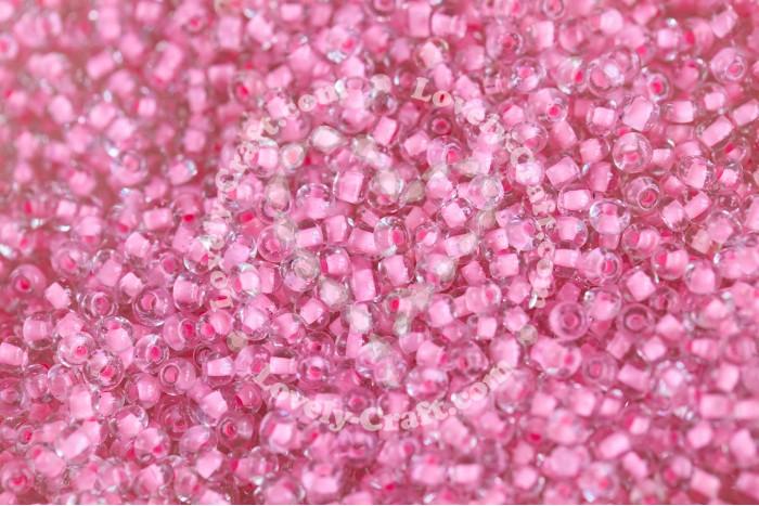 Купить китайский бисер 12/0 - 2мм посеребренный (розовый) в интернет-магазине «Любимое Творчество»