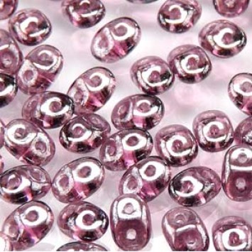 Бусины MATUBO SUPERDUO™ AMETHYST WHITE LUSTER 2,5x5 мм (#20060), 10 гр