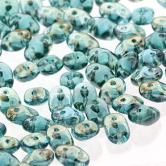 Бусины SuperDuo 2,5x5 мм Aqua Clarit (#60020) (Matubo, Чехия)