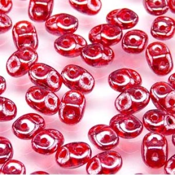 Бусины SuperDuo 2,5x5 мм Ruby White Luster (#90080/14400) (Matubo, Чехия)