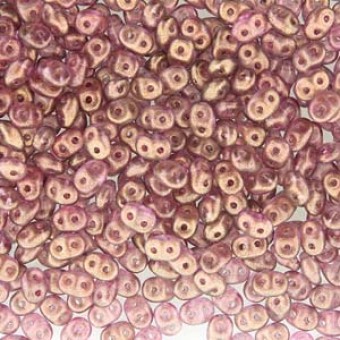 Бусины SuperDuo 2,5x5 мм Halo Persian Pink (#00030/29259) (Matubo, Чехия)