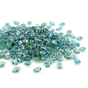 Бусины SuperDuo 2,5x5 мм Aqua Clarit (#60020) (Matubo, Чехия)